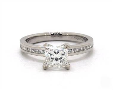Regal Princess Channel (.30ctw) Engagement Ring in 14K White Gold 2.60mm Width Band (Setting Price)