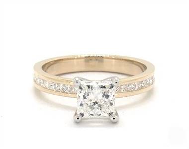 Regal Princess Channel (.30ctw) Engagement Ring in 18K Yellow Gold 2.60mm Width Band (Setting Price)