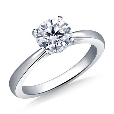 Reverse Tapered Solitaire Diamond Engagement Ring in 14K White Gold (1.9 mm)