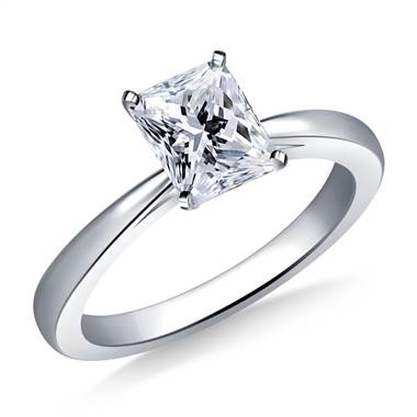 Reverse Tapered Solitaire Diamond Engagement Ring in Platinum (1.9 mm)