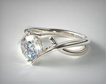 Ribbon Bypass Solitaire Engagement Ring in Platinum 2.10mm Width Band (Setting Price) | James Allen