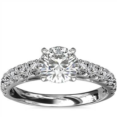 Riviera Cathedral Pave Diamond Engagement Ring in Platinum (1/2 ct. tw.)