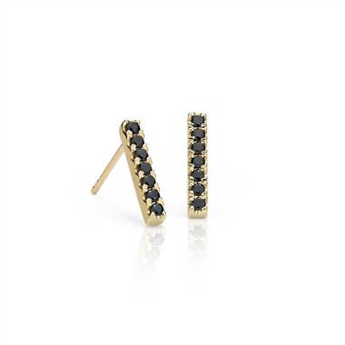 Riviera Noir Black Diamond Bar Earrings in 18k Yellow Gold (1/5 ct. tw.)