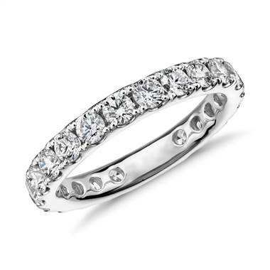 Riviera Pave Diamond Eternity Ring in 18k White Gold - H / VS2  (1.5 ct. tw.)