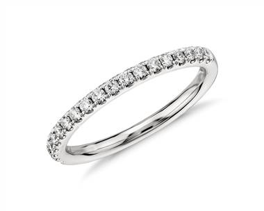 Riviera Pave Diamond Ring In 14k White Gold (1/4 ct. tw.)