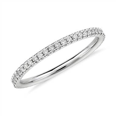 Riviera Petite Micropave Diamond Eternity Ring in Platinum (1/4 ct. tw.)