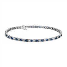 Riviera Sapphire and Diamond Bracelet in 14k White Gold (2.2mm) | Blue Nile