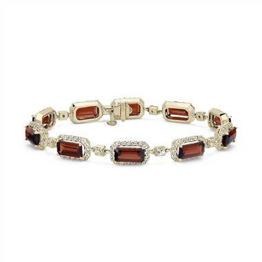 Robert Leser East-West Garnet Bracelet in 14k Yellow Gold (9x4.5mm)