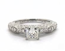 Romantic Embellished Vintage Engagement Ring in 14K White Gold 3.50mm Width Band (Setting Price) | James Allen