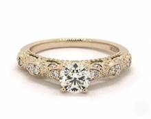Romantic Embellished Vintage Engagement Ring in 14K Yellow Gold 3.50mm Width Band (Setting Price) | James Allen