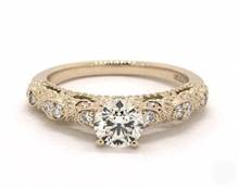 Romantic Embellished Vintage Engagement Ring in 18K Yellow Gold 3.50mm Width Band (Setting Price) | James Allen
