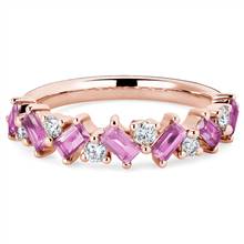 Romantic Emerald Pink Sapphire and Diamond Ring in 14k Rose Gold | Blue Nile