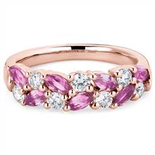 Romantic Marquise Pink Sapphire and Diamond Ring in 14k Rose Gold | Blue Nile