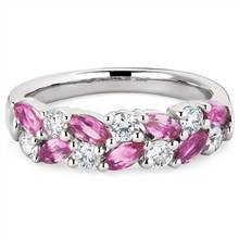 Romantic Marquise Pink Sapphire and Diamond Ring in Platinum | Blue Nile