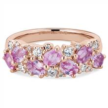 Romantic Oval Pink Sapphire and Diamond Ring in 14k Rose Gold | Blue Nile