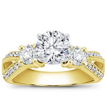 Round and Pave-Set Engagement Setting (0.82 CTTW)