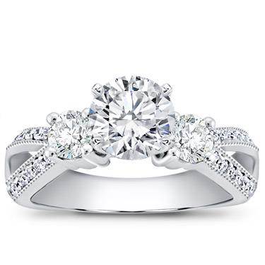 Round and Pave-Set Engagement Setting (0.82 CTTW)