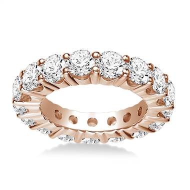Round Common Prong Set Diamond Eternity Ring In 14K Rose Gold (3.75 - 4.75 cttw.)