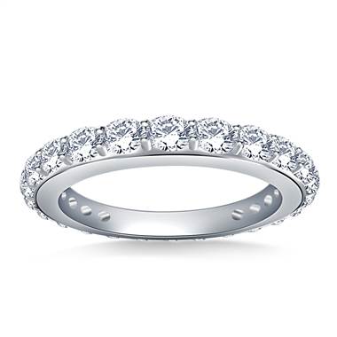Round Diamond Adorned Eternity Ring in 14K White Gold (1.10 - 1.25 cttw.)