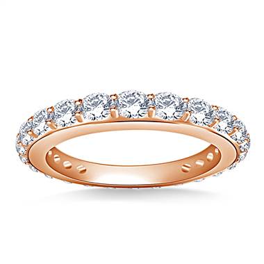 Round Diamond Adorned Eternity Ring in 18K Rose Gold (1.10 - 1.25 cttw.)
