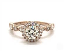 Round & Marquise Side-Stone Halo .44ctw Engagement Ring in 14K Rose Gold 1.80mm Width Band (Setting Price) | James Allen