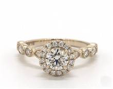 Round & Marquise Side-Stone Halo .44ctw Engagement Ring in 14K Yellow Gold 1.80mm Width Band (Setting Price) | James Allen