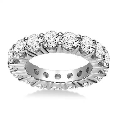 Round Prong Set Diamond Eternity Ring In 14K White Gold (3.75 - 4.75 cttw.)