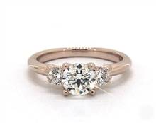 Royal Floral Scroll Three-Stone Engagement Ring in 14K Rose Gold 2.70mm Width Band (Setting Price) | James Allen