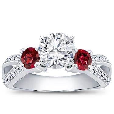 Ruby Accented Pave Engagement Setting