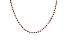 Ruby and Diamond Alternating Size Eternity Necklace In 14k Yellow Gold (2.5mm) | Blue Nile