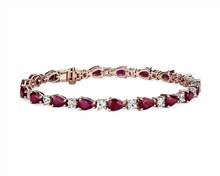 Ruby and White Sapphire Bracelet In 14k Rose Gold | Blue Nile