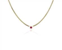 Ruby Curb Link Necklace In 14k Italian Yellow Gold | Blue Nile