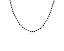 Sapphire and Diamond Alternating Size Eternity Necklace In 14k White Gold (2.5mm) | Blue Nile