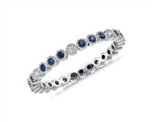 Sapphire and Diamond Eternity Stacking Ring In 14k White Gold (1.3mm ) | Blue Nile