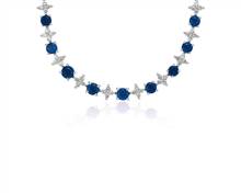 Sapphire & Diamond Graduated Eternity Necklace in 18k White Gold (2.4mm) | Blue Nile