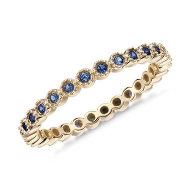 Sapphire Eternity Ring in 14k Yellow Gold (1.3mm)