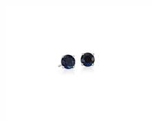 Sapphire Stud Earrings In 18k White Gold (5mm) | Blue Nile