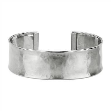 "Satin Finish Cuff Bracelet in 14k White Gold"