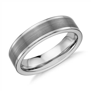 "Satin Finish Wedding Ring in Gray Tungsten Carbide (6mm)"
