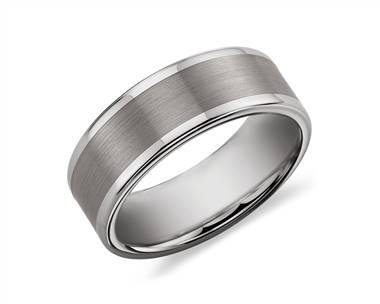 Satin Finish Wedding Ring In Gray Tungsten Carbide (8mm)