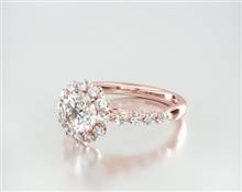 Scalloped Cathedral Halo Engagement Ring in 14K Rose Gold 2.20mm Width Band (Setting Price) | James Allen
