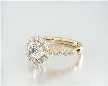 Scalloped Cathedral Halo Engagement Ring in 14K Yellow Gold 2.20mm Width Band (Setting Price) | James Allen