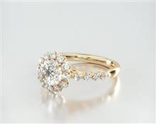 Scalloped Cathedral Halo Engagement Ring in 14K Yellow Gold 2.20mm Width Band (Setting Price) | James Allen