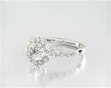 Scalloped Cathedral Halo Engagement Ring in Platinum 2.20mm Width Band (Setting Price) | James Allen