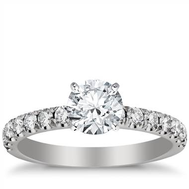 Scalloped Pave Diamond Engagement Ring in Platinum (3/8 ct. tw.)
