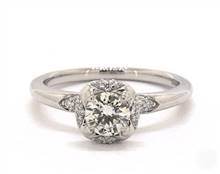 Scattered-Pave Halo Diamond Accents Engagement Ring in 14K White Gold 1.80mm Width Band (Setting Price) | James Allen