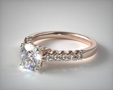 Sculptural Fishtail 4 Prong Engagement Ring in 14K Rose Gold 2.00mm Width Band (Setting Price)