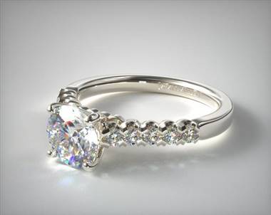 Sculptural Fishtail 4 Prong Engagement Ring in Platinum 2.00mm Width Band (Setting Price)
