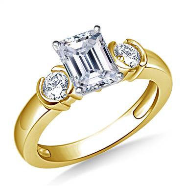 Semi Bezel Set diamond Engagement Ring in 14K Yellow Gold (3/8 cttw.)