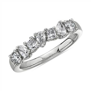 "Seven Stone Mixed Shape Fancy Diamond Ring in 14k White Gold - I/SI2 (3/4 ct. tw.)"
